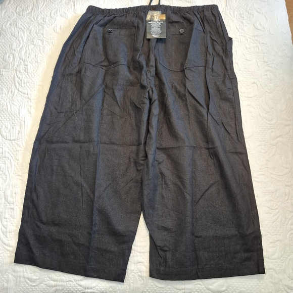 Ellos women's size 22 black linen/rayon capri pants, 4 pockets NEW - Picture 4 of 7